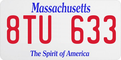 MA license plate 8TU633