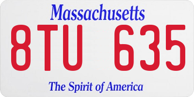 MA license plate 8TU635