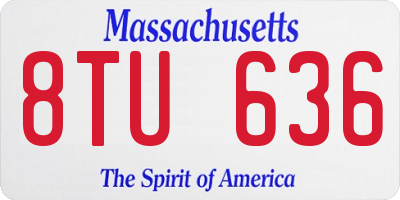 MA license plate 8TU636