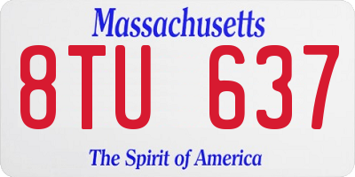 MA license plate 8TU637