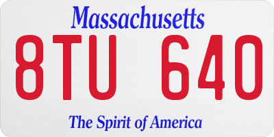 MA license plate 8TU640