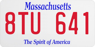 MA license plate 8TU641
