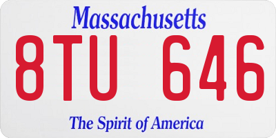MA license plate 8TU646