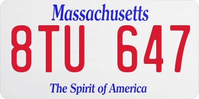 MA license plate 8TU647