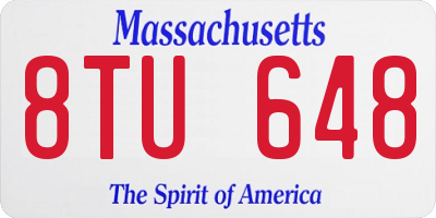 MA license plate 8TU648