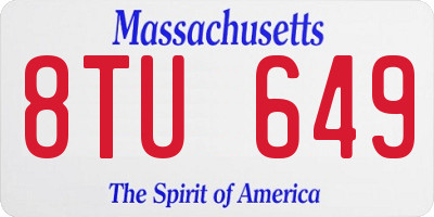 MA license plate 8TU649