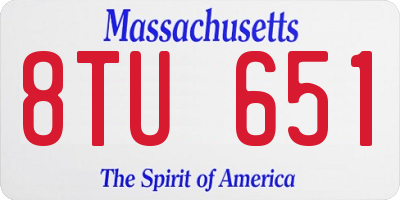 MA license plate 8TU651