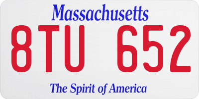 MA license plate 8TU652