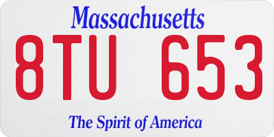 MA license plate 8TU653