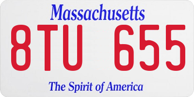 MA license plate 8TU655