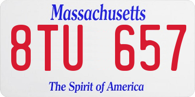 MA license plate 8TU657