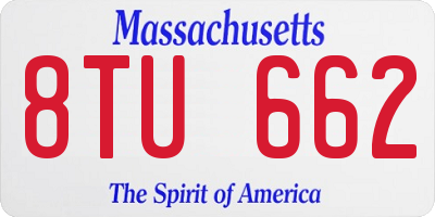 MA license plate 8TU662