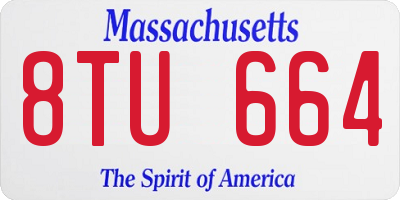 MA license plate 8TU664