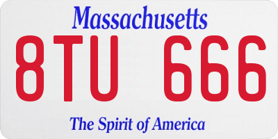 MA license plate 8TU666