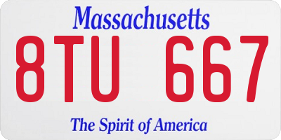 MA license plate 8TU667