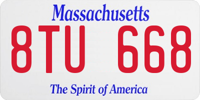 MA license plate 8TU668