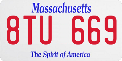 MA license plate 8TU669