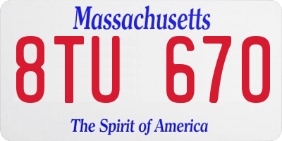 MA license plate 8TU670