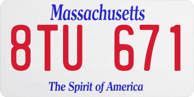 MA license plate 8TU671