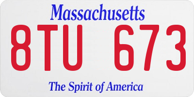 MA license plate 8TU673