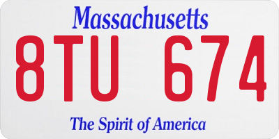 MA license plate 8TU674