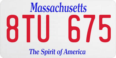 MA license plate 8TU675
