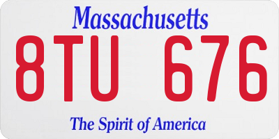 MA license plate 8TU676