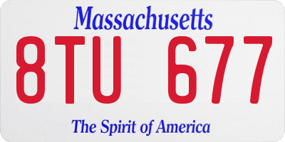 MA license plate 8TU677
