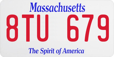 MA license plate 8TU679