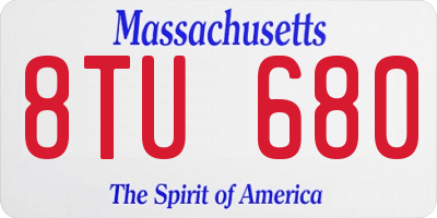 MA license plate 8TU680