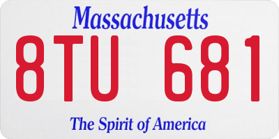 MA license plate 8TU681