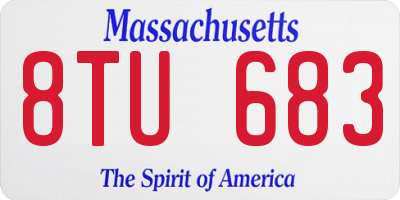 MA license plate 8TU683