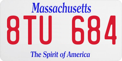 MA license plate 8TU684