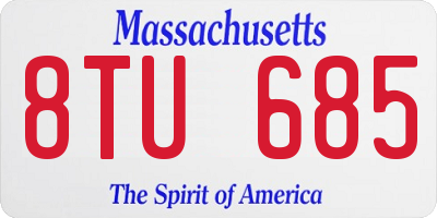 MA license plate 8TU685