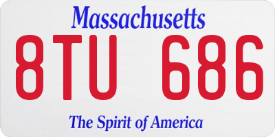 MA license plate 8TU686