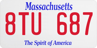 MA license plate 8TU687