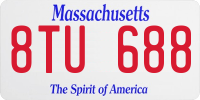 MA license plate 8TU688