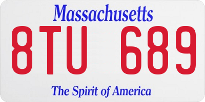 MA license plate 8TU689