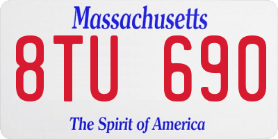 MA license plate 8TU690
