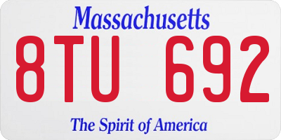 MA license plate 8TU692