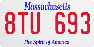 MA license plate 8TU693