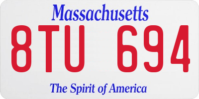 MA license plate 8TU694