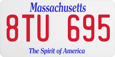 MA license plate 8TU695