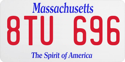 MA license plate 8TU696