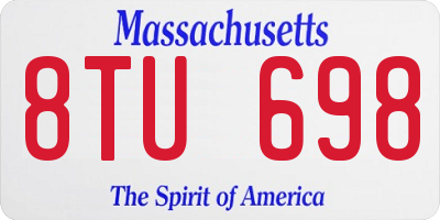 MA license plate 8TU698