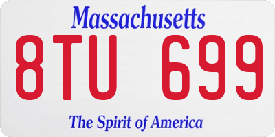 MA license plate 8TU699