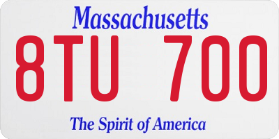 MA license plate 8TU700