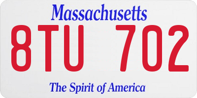 MA license plate 8TU702
