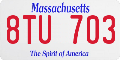 MA license plate 8TU703