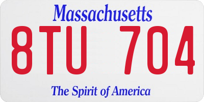 MA license plate 8TU704